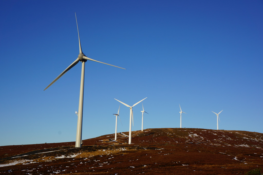 Bilde av vindmøller i Måløy Vindpark